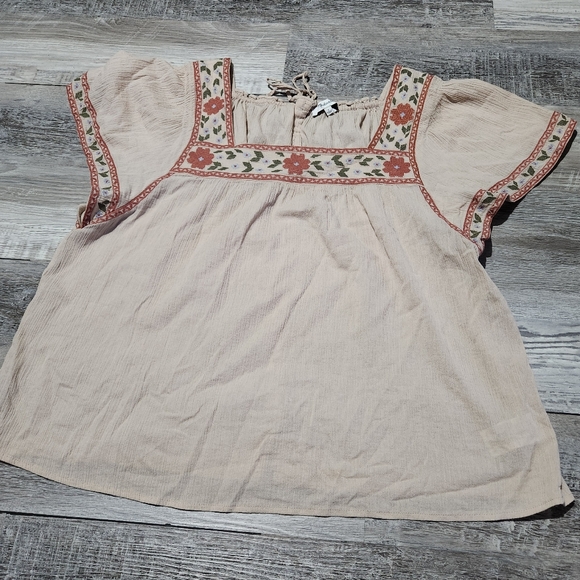 Madewell Pink Lillia Embroidered Blouse - Picture 2 of 5